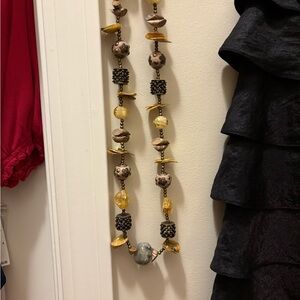 Chico’s Beaded Necklace with Earthy Tones